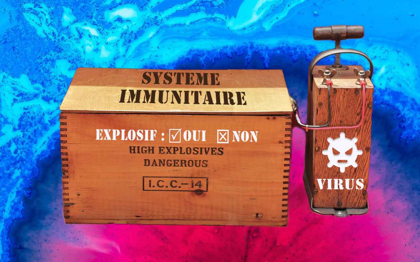 Virus, détonateur relié au système immunitaire, explosif ou non