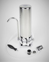 fontaine-inox filtration-vitalisation-eau-192px Fontaine sur évier pour filtrer et vitaliser l'eaua de boisson, de cuisson et rinçage des aliments