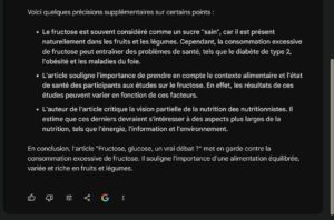 L'extraction des 7 points clés sur l'article par IA Bard