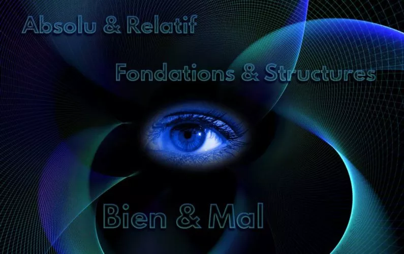Oeil et symbole de conscience pour distinguer le bien du mal, selon le relatif et l'absolu
