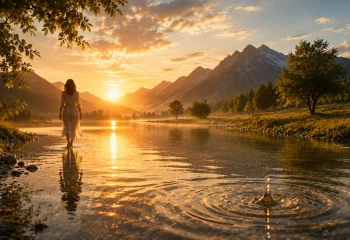 résonance de l'eau et reflet de lumière sur le chemin de la créaqtion et récréaction !